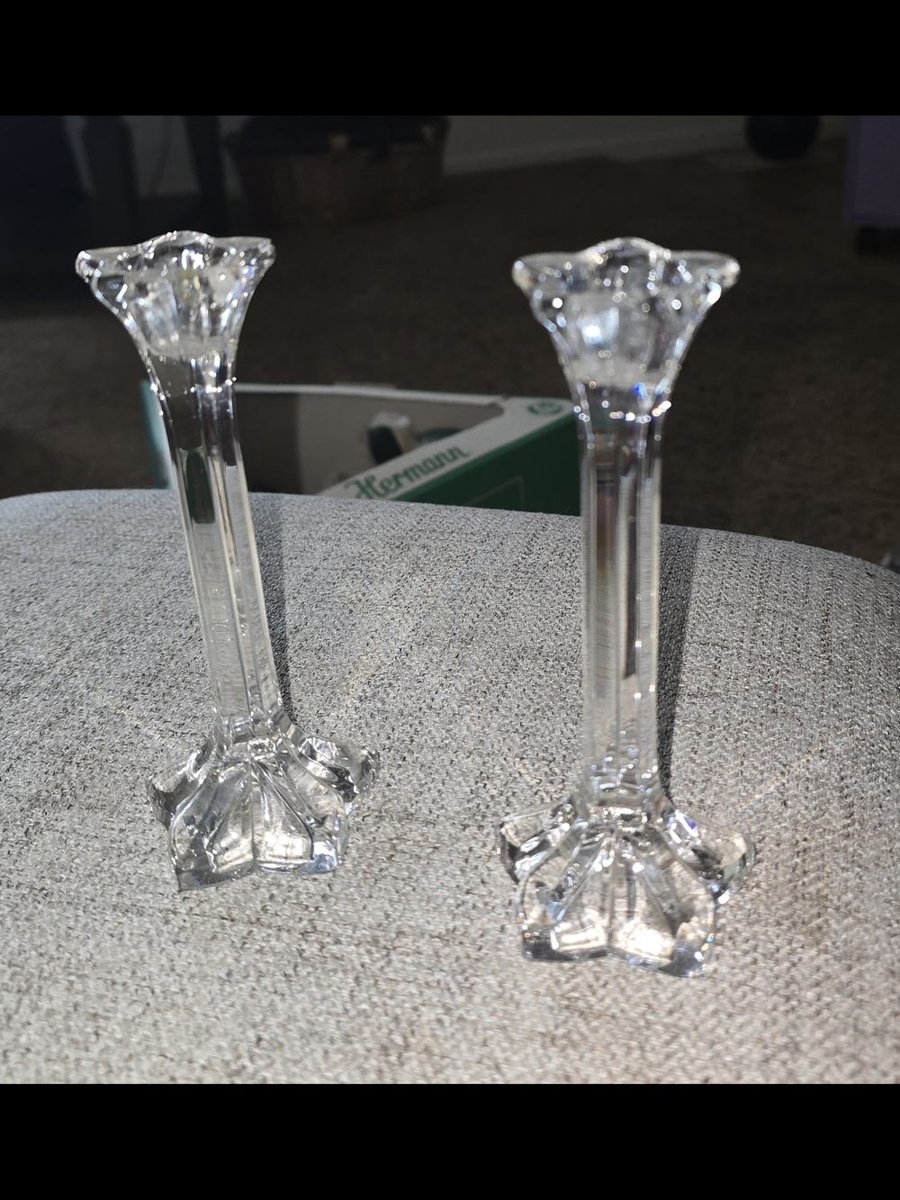 Clear Crystal Candlestick Pair
